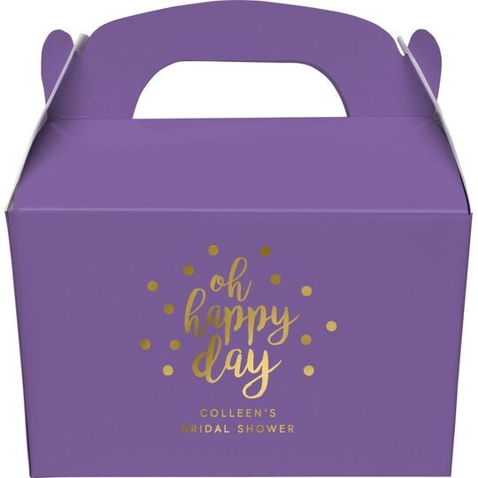 Confetti Dots Oh Happy Day Gable Favor Boxes